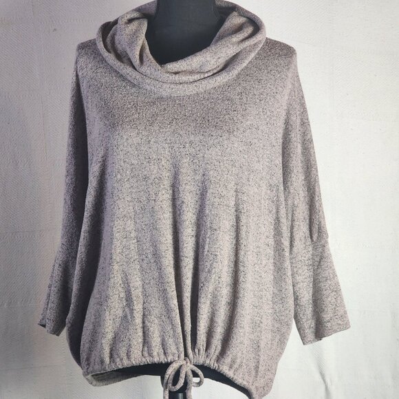 Green Envelope Los Angeles Pink Marled Drop Shoulder Cowl Rayon Poly Span Top L - Picture 13 of 16